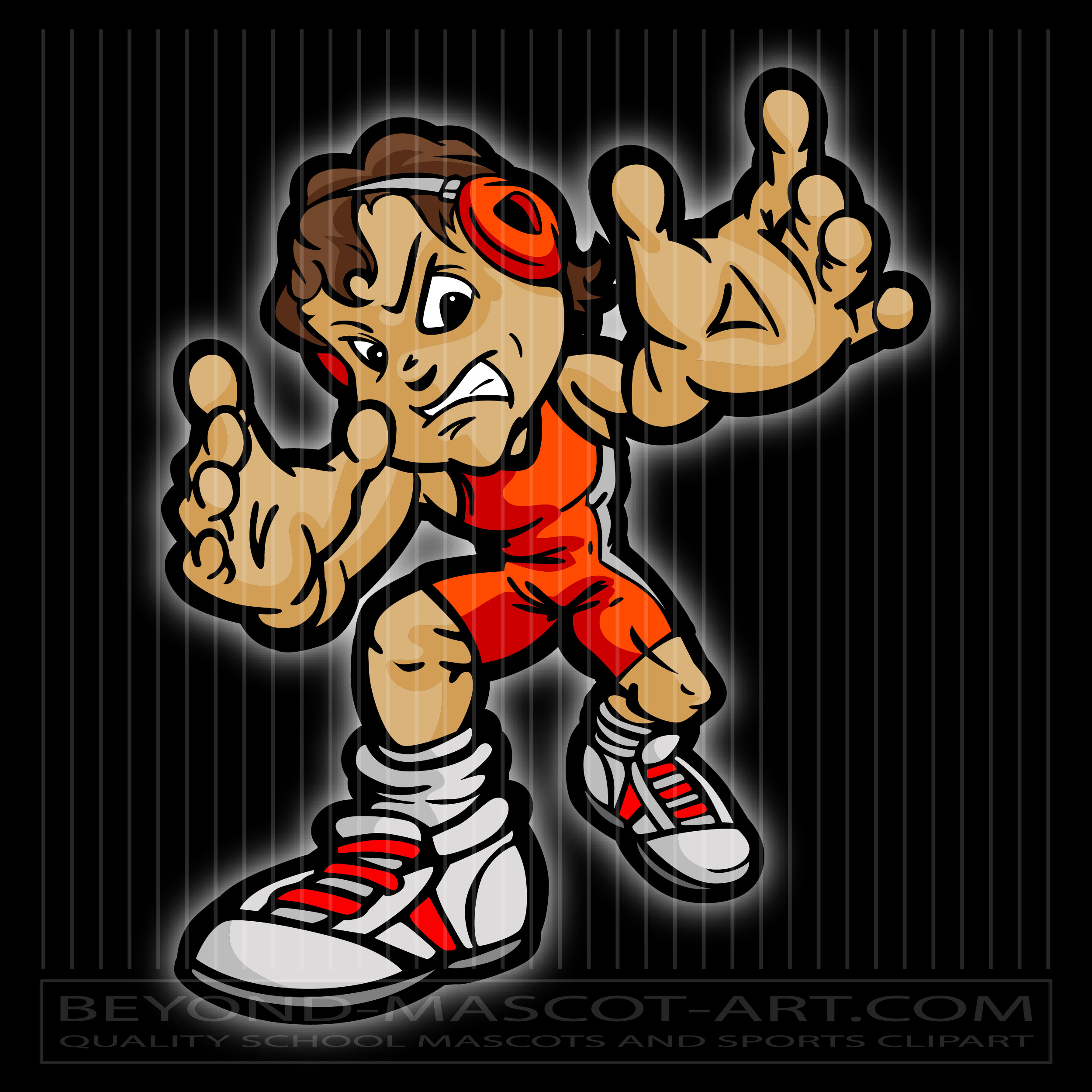 Boy Wrestler Cartoon | wrestling clipart image | Vector Format