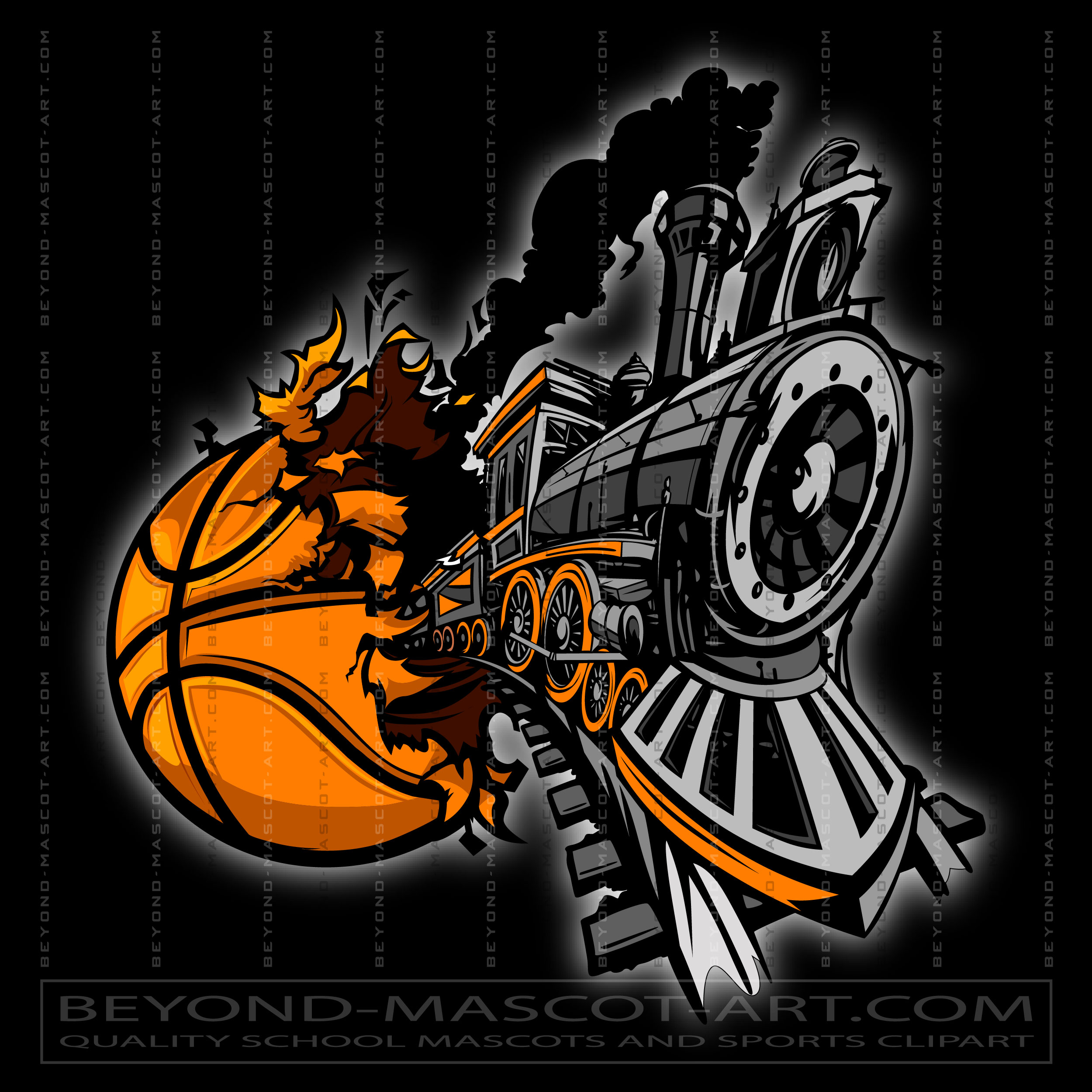 Locomotive Basketball Logo | basketball clipart | Vector Format