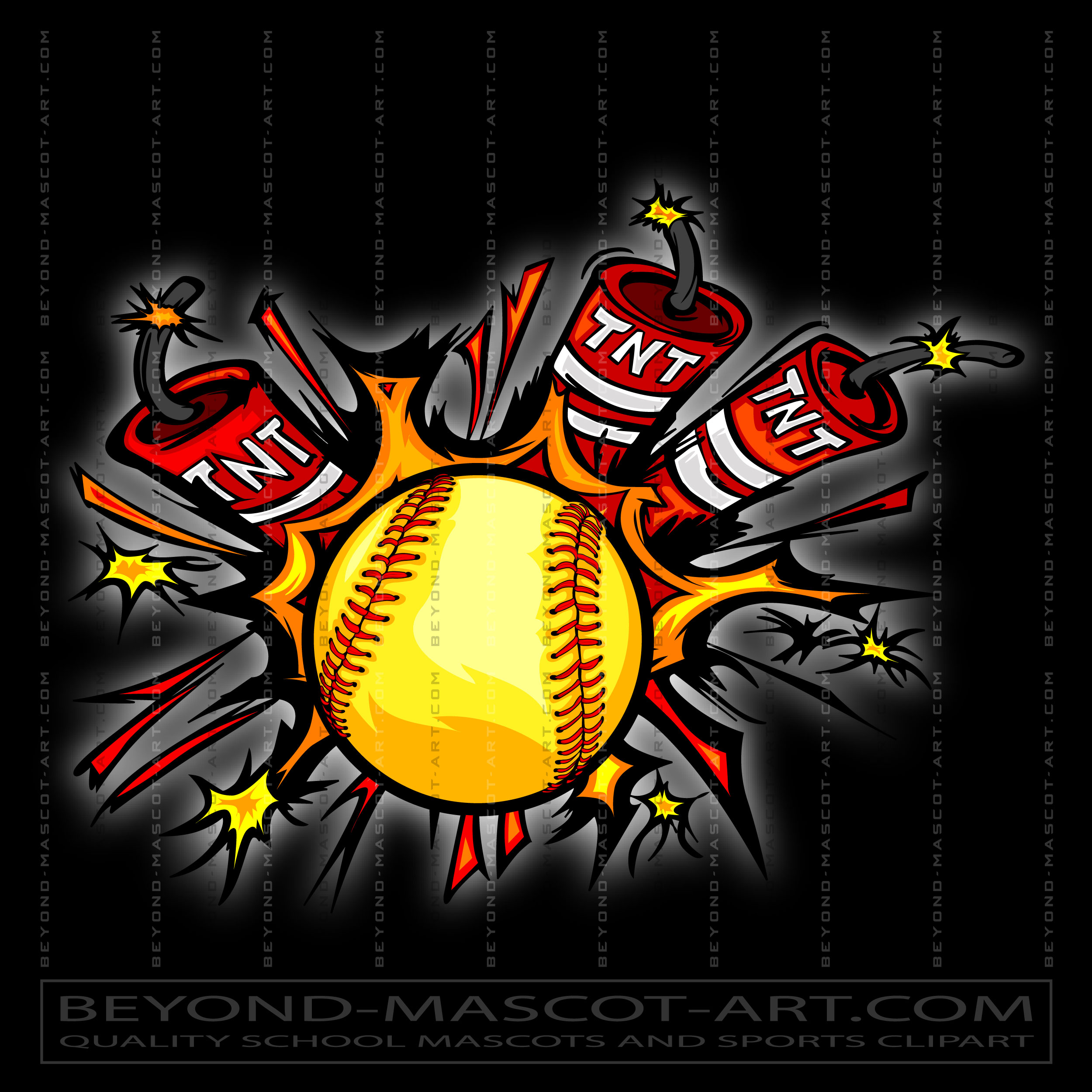 Vector Softball Dynamite | softball clipart image | Vector Format